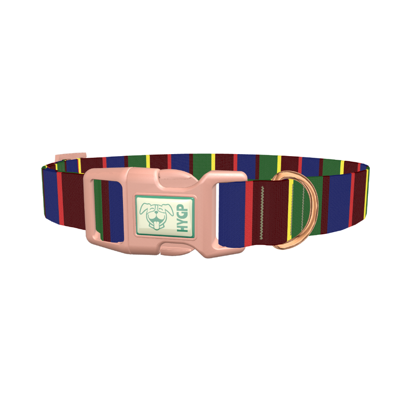 Striped Pattern Dog Collar - plastic rose gold