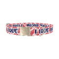 Bacon Love Dog Collar - metal silver