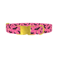 Halloween Bats Dog Collar - plastic rose gold