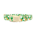 Lucky Clover Pattern Dog Collar - plastic silver