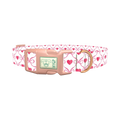 Pink Bow Heart Dog Collar - plastic rose gold