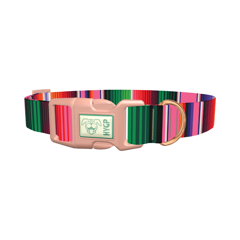 Mexican Stripe Dog Collar - plastic rose gold
