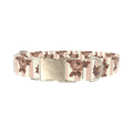 Floral Stripe Dog Collar - metal silver