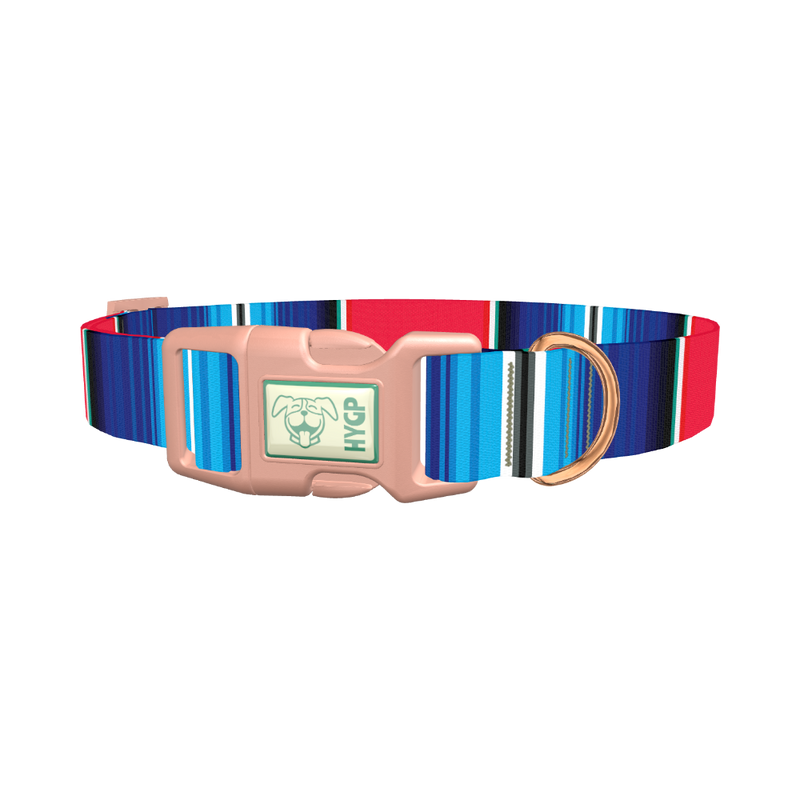 Vivid Stripe Dog Collar - plastic rose gold