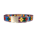 Colorful Tribal Star Dog Collar - metal silver