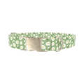 Green Daisy Dog Collar - metal silver
