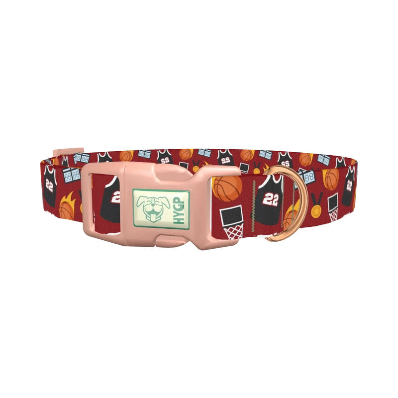 Basketball Theme Dog Collar - plastic rose gold