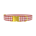 Geometric Plaid Dog Collar - metal gold