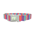 Color Block Stripes Dog Collar - plastic silver
