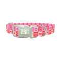 Valentine Hearts and Lips Dog Collar - plastic silver