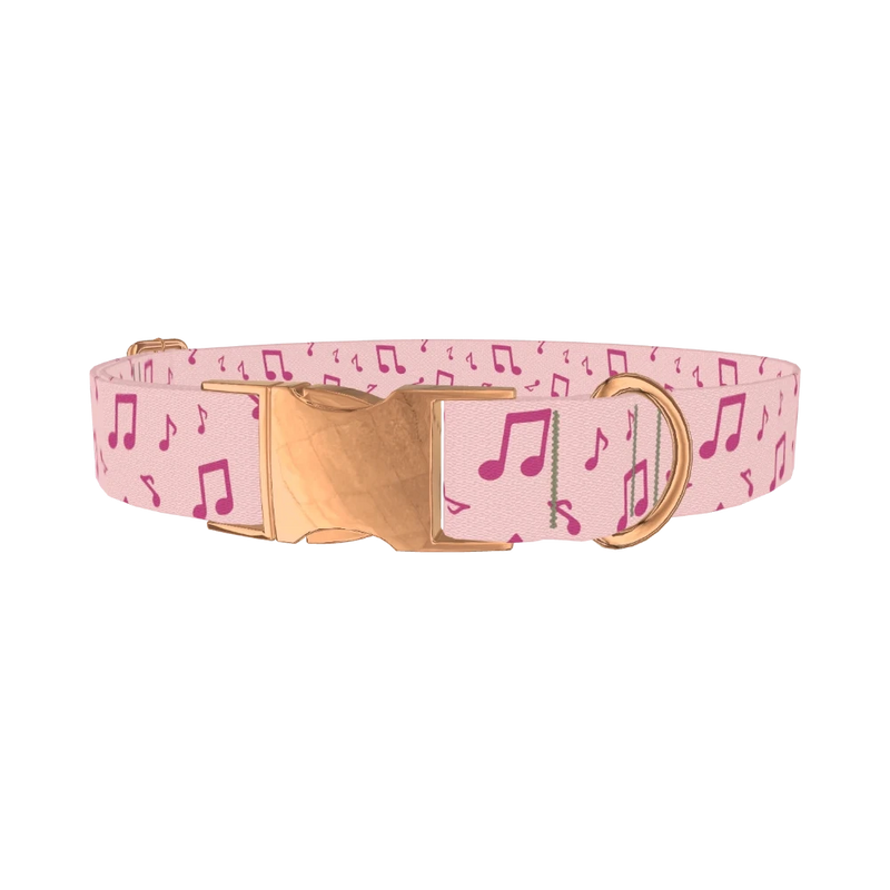 Musical Note Dog Collar - metal rose gold