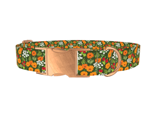 Bright Meadow Flowers Dog Collar