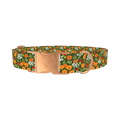 Bright Meadow Flowers Dog Collar - metal rose gold