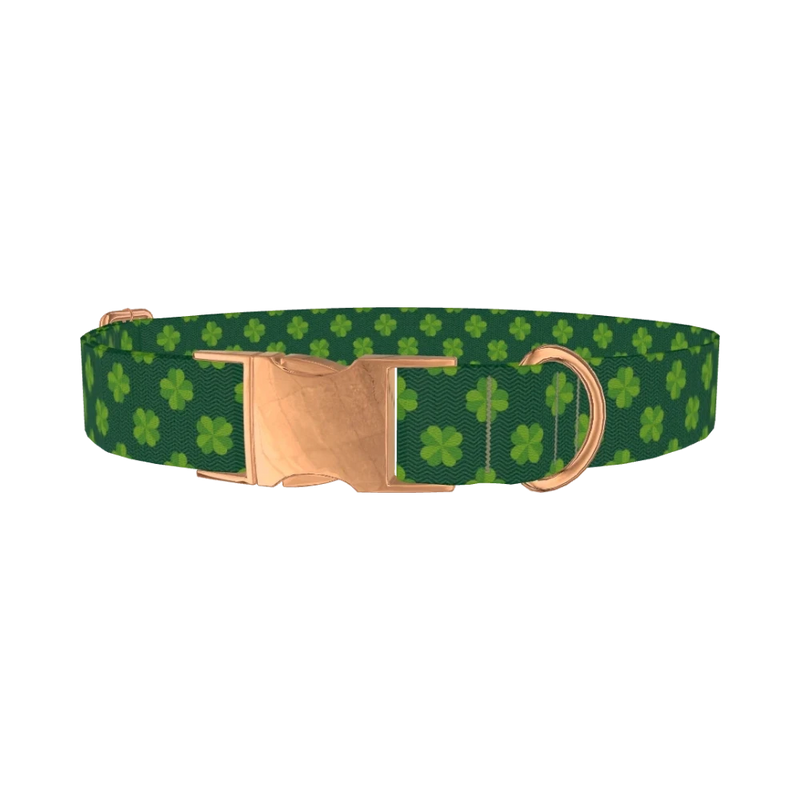 Chevron Clover Dog Collar - metal rose gold