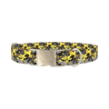 Yellow Grey Camouflage Dog Collar - metal silver
