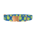 Tennis Ball Pattern Dog Collar - metal rose gold