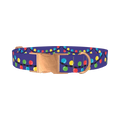 Christmas Lights Dog Collar - metal rose gold