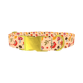 Autumn Leaves and Mushrooms Dog Collar - metal gold