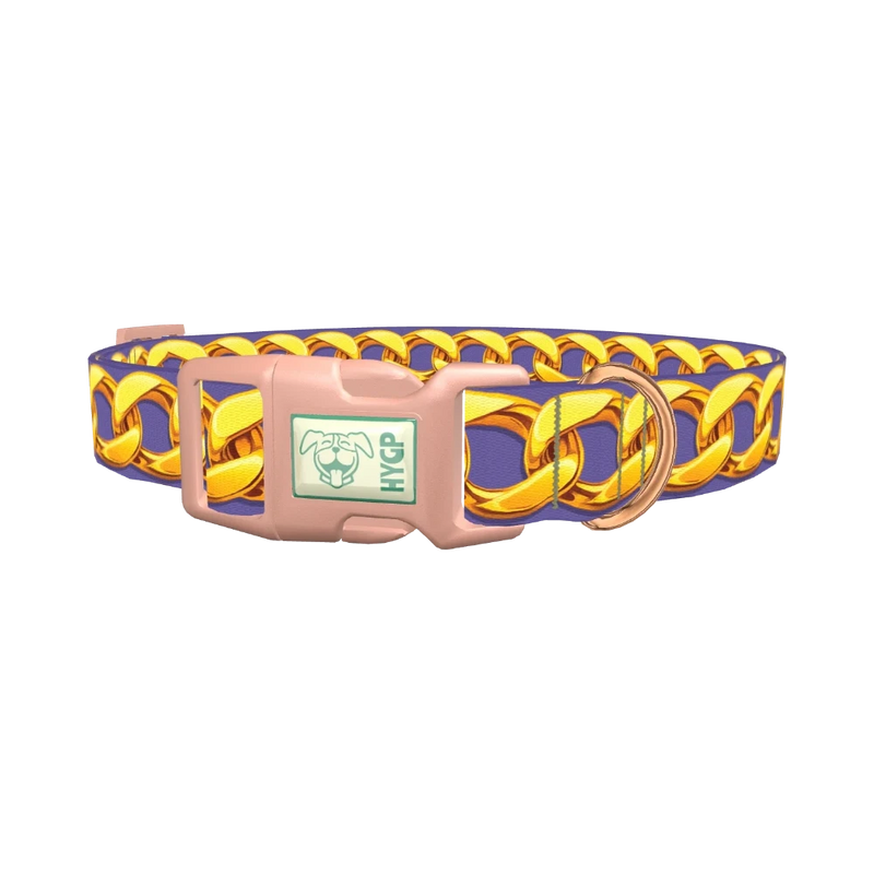 Golden Chain Lilac Dog Collar - plastic rose gold