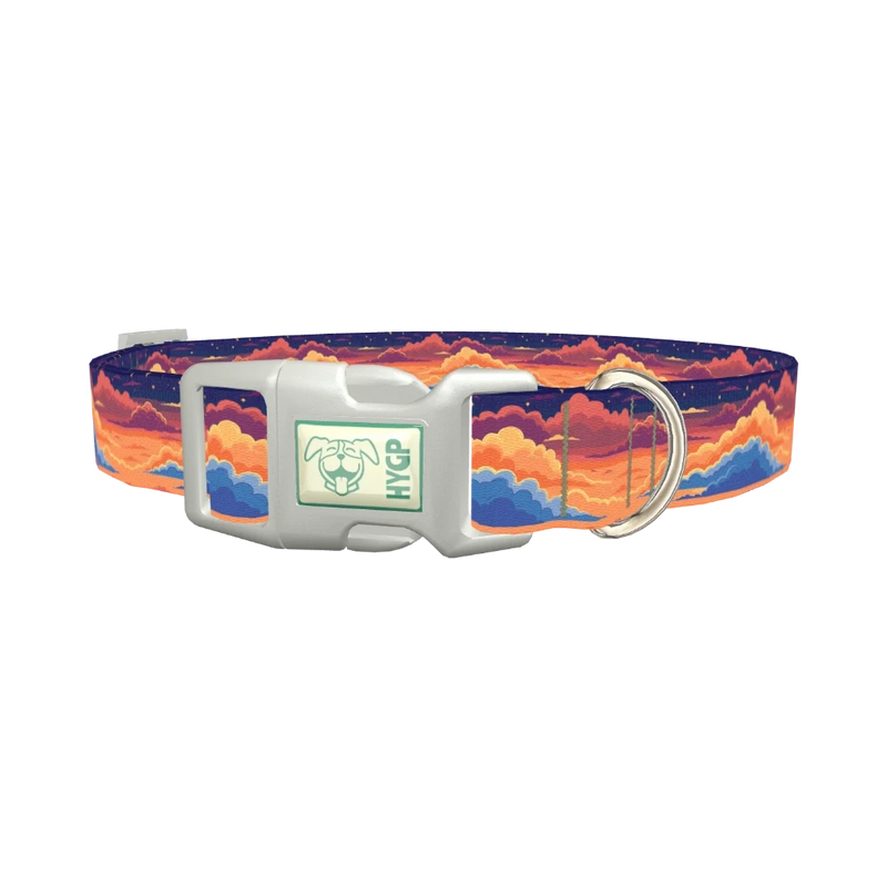 Sunset Cloud Dog Collar - plastic silver