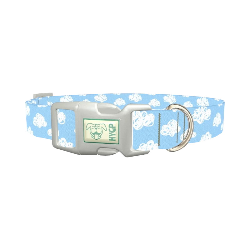 Cloudy Sky Dog Collar - plastic silver