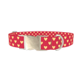 Yellow Heart Dog Collar - metal silver