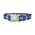 Christmas Stars Dog Collar - plastic silver