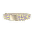 Wavy Geometric Dog Collar - metal silver