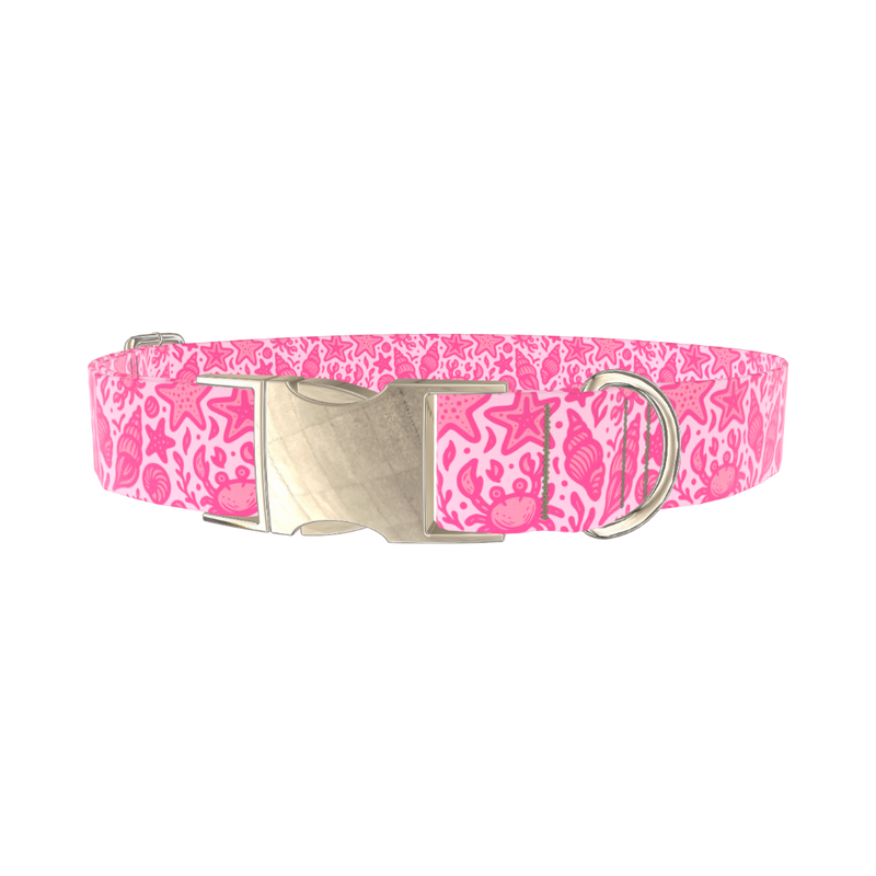Seashell Ocean Dog Collar - metal rose gold