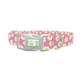 Pink Daisy Dog Collar - plastic silver