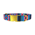 Geometric Star Stripe Dog Collar - metal gold