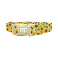 Sunflower Garden Dog Collar - plastic gold