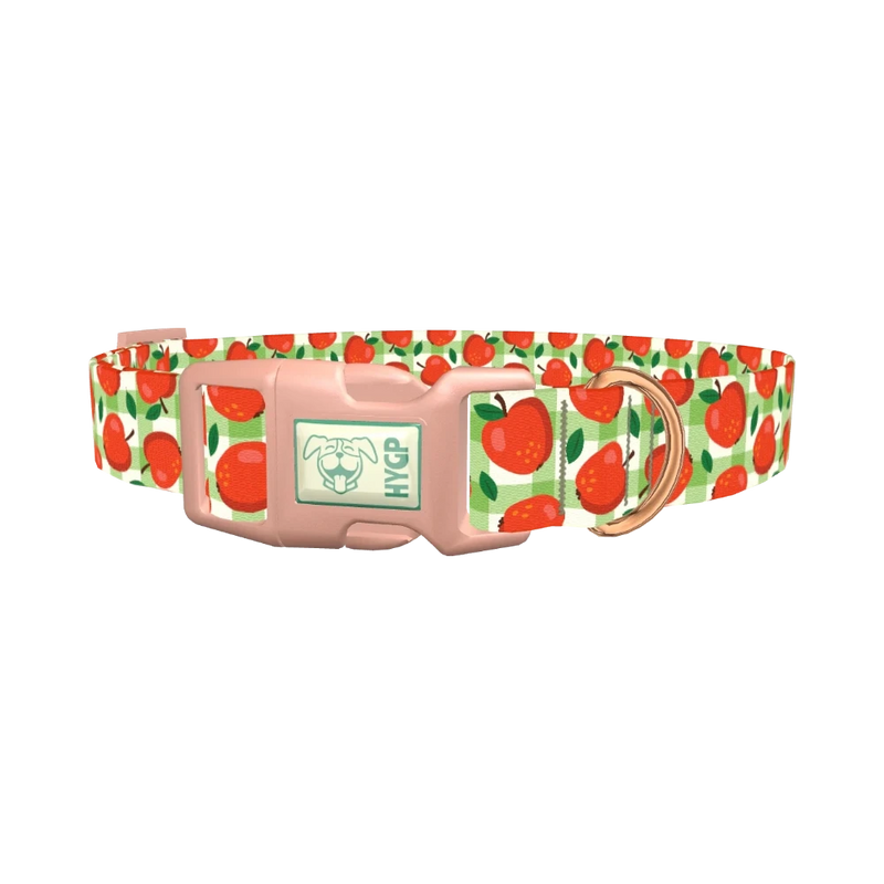 Apple Picnic Dog Collar - plastic rose gold