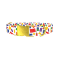 Colorful Brick Pattern Dog Collar - metal gold
