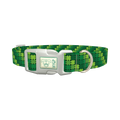 Clover Pattern Dog Collar - plastic silver