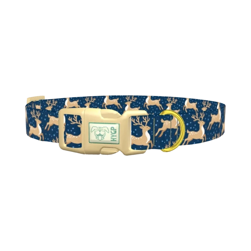 Christmas Reindeer Dog Collar - plastic gold
