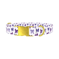 Purple Bow Dog Collar - metal gold