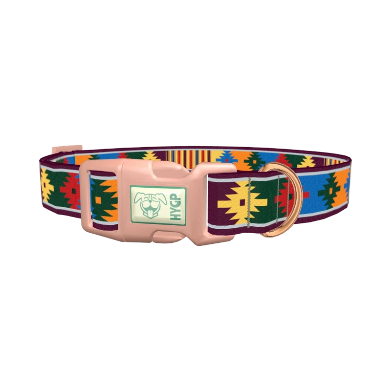 Colorful Tribal Star Dog Collar - plastic rose gold