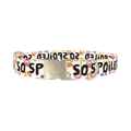 Paw Print Pattern Dog Collar - metal silver
