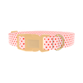 Red Polka Dot Dog Collar - plastic gold
