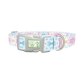 Pastel Tie-Dye Dog Collar - plastic silver