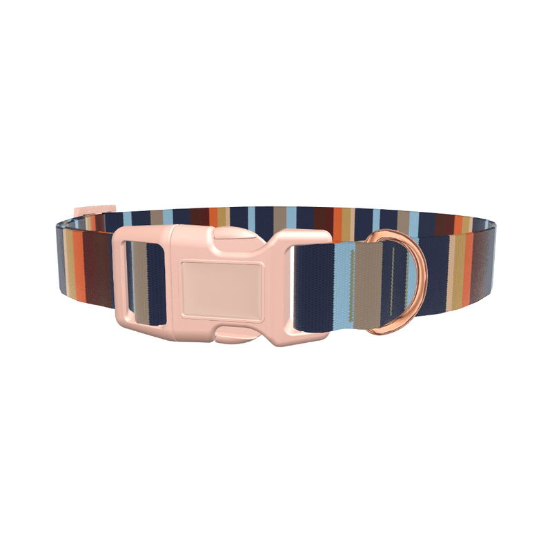 Striped Geometric Dog Collar - plastic gold