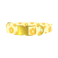 Yellow Citrus Slice Dog Collar - metal gold