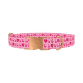 Peace Love Woof Dog Collar - metal rose gold