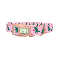 Christmas Dino Dog Collar - plastic rose gold