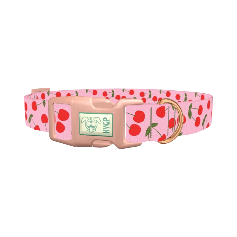 Cherry Pattern Dog Collar - plastic rose gold