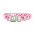 Bow Heart Dog Collar - plastic silver