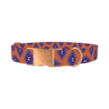 Orange Geometric Diamond Dog Collar - metal rose gold