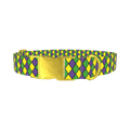 Mardi Gras Rhombus Dog Collar - metal gold