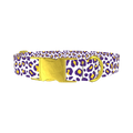 Leopard Print Dog Collar - metal gold